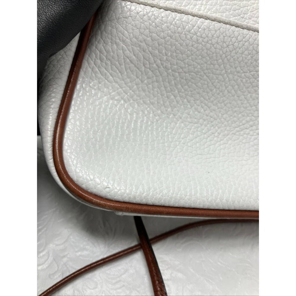 Etienne Aigner Crossbody Bag Purse White Brown Leather Pebbled Vintage - Picture 15 of 16